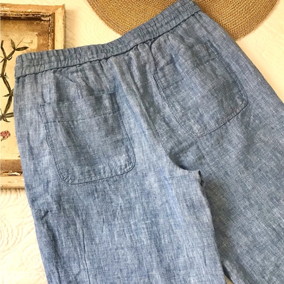 NWT Talbots Linen Chambray Tie Waist Pants - Picture 14 of 16